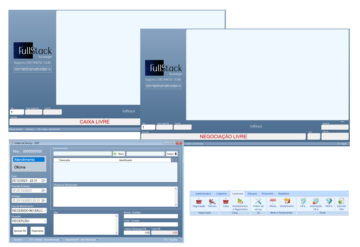 Tela do Caixa do Sistema Link Pro