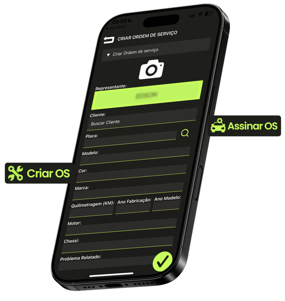 Aplicativo de celular para gestão de oficinas